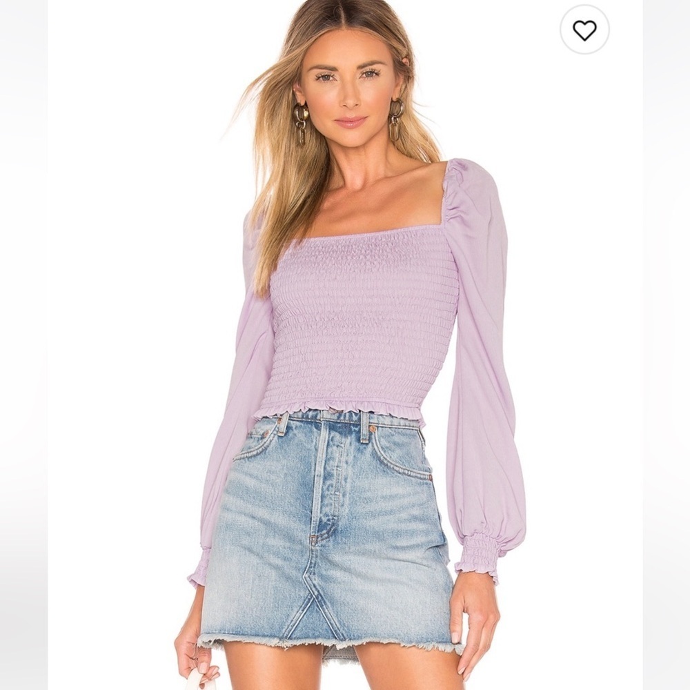 NWT Superdown Lilac Smocked Blouse l M